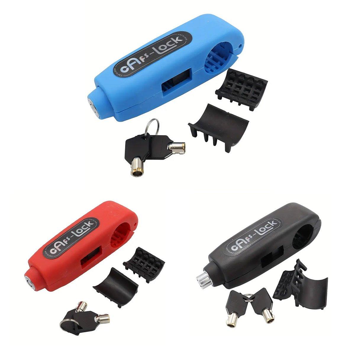 Motorcycle and Electric Bike Handlebar Lock Anti-Theft Security Lock for Bikes - Red