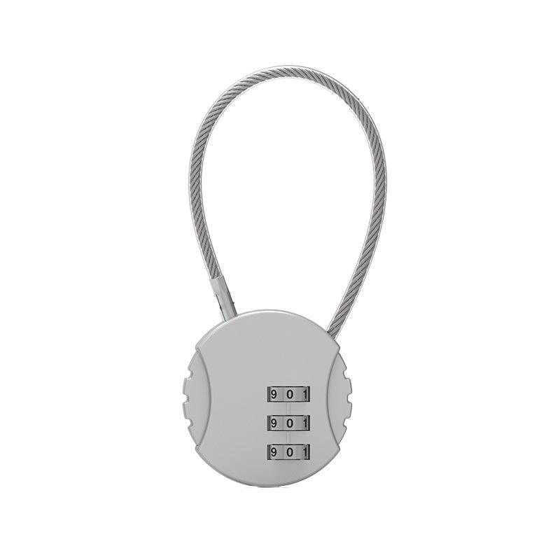 Combination Lock Padlock Locker 3 Digit Security Bike Suitcase Luggage Bag - Grey