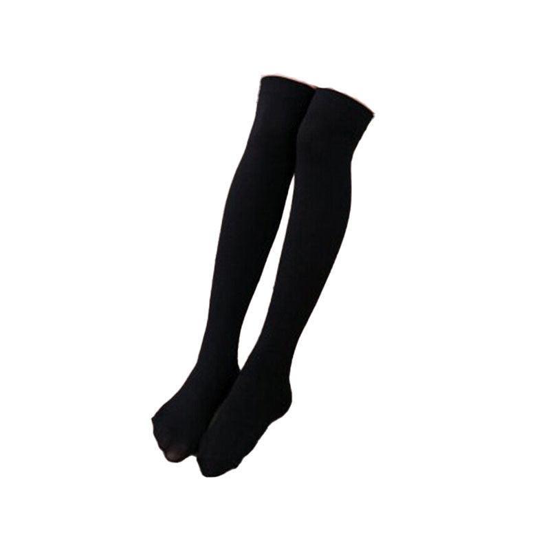 Womens Girls Long Socks Over Knee Thigh High Stockings Hosiery Tights Pantyhose - White