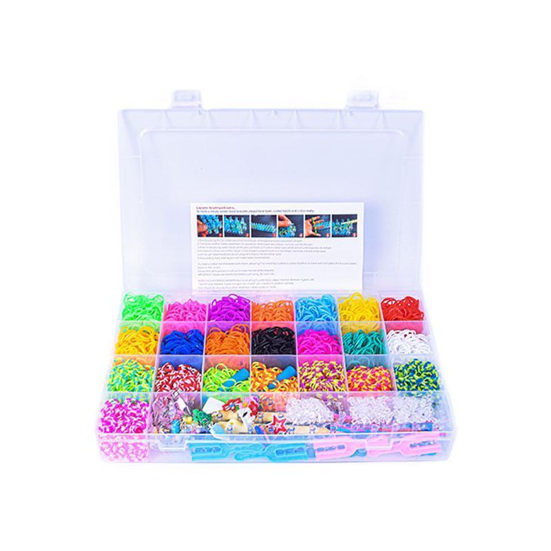 6800PCS Loom Bands Kit Bracelet Mixed Colour Rubber Refill Clip Hook Charms DIY