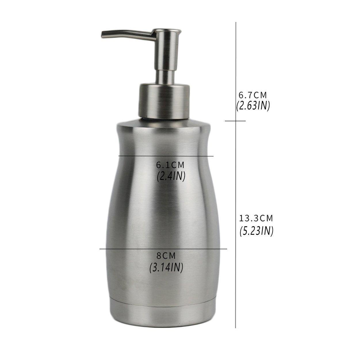 304 Household Stainless Steel Liquid Soap Lotion Shampoo Dispenser Bottle 400ML