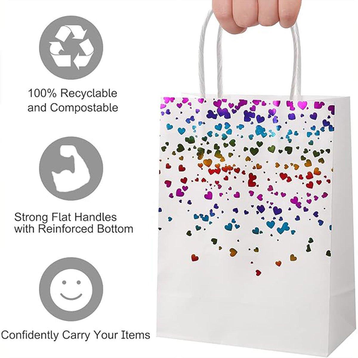 30PCS Kraft Paper Gift Bags Small Love Candy Bags Gold Foil Wedding Party Favors - Black-Gold Foil