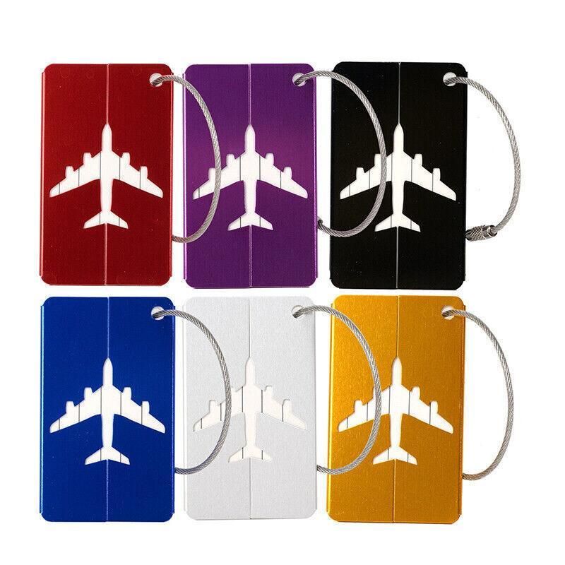 Luggage Tag Aluminum Travel Baggage Suitcase Identity Address Name Label Cards - Red