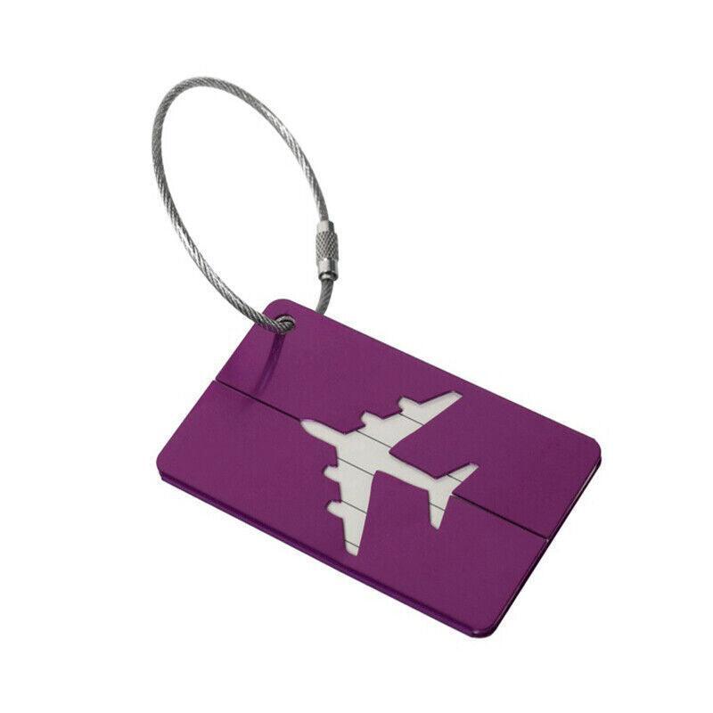Luggage Tag Aluminum Travel Baggage Suitcase Identity Address Name Label Cards - Red