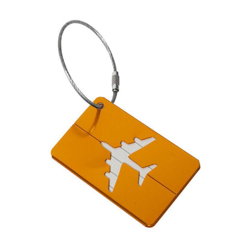 Luggage Tag Aluminum Travel Baggage Suitcase Identity Address Name Label Cards - Red