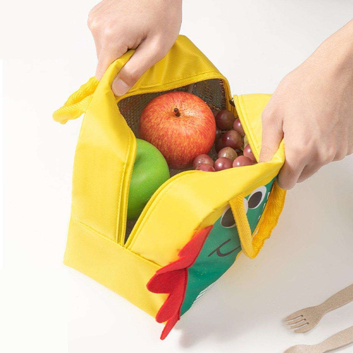 3D Bento Lunch Bag Cartoon Handbag Insulated Food Box Bag for Students LunchTote - Pink Rabbit