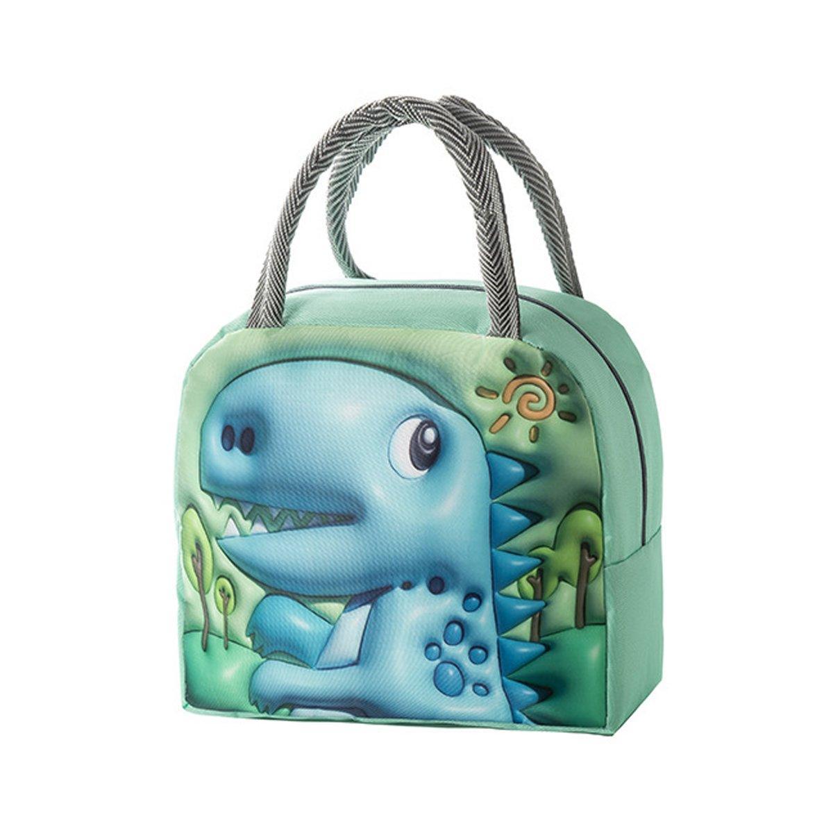 Cute 3D Cartoon Insulated Lunch Bag Oxford Fabric Bento Tote for School Use - Orange Tiger