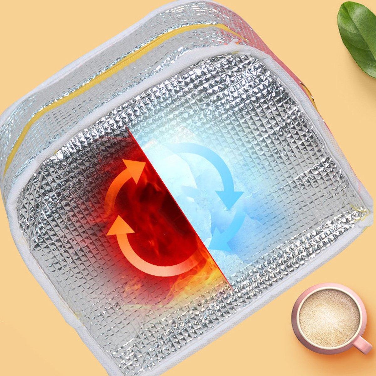 Cute 3D Cartoon Insulated Lunch Bag Oxford Fabric Bento Tote for School Use - Blue Puppy