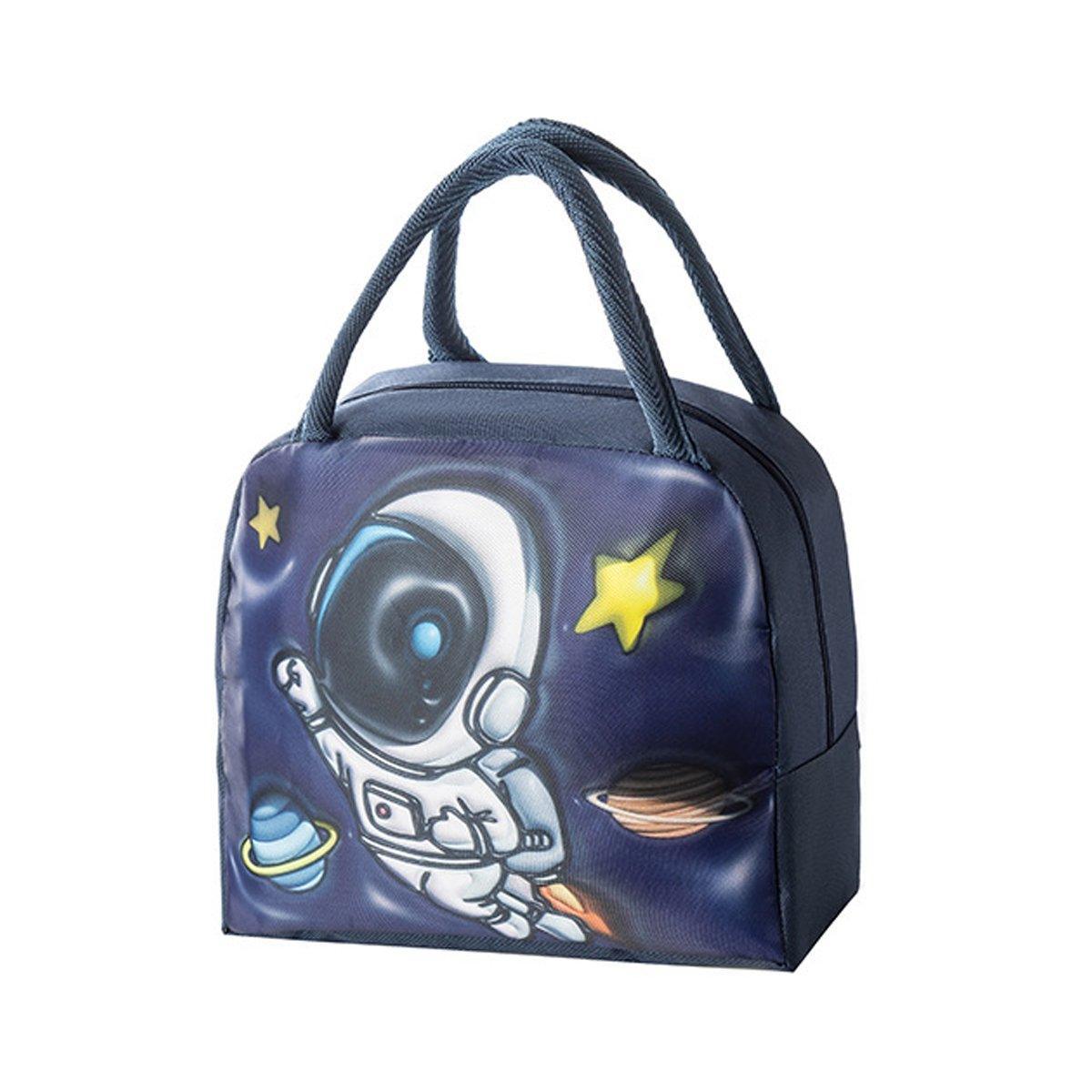 Cute 3D Cartoon Insulated Lunch Bag Oxford Fabric Bento Tote for School Use - Rose Kitten