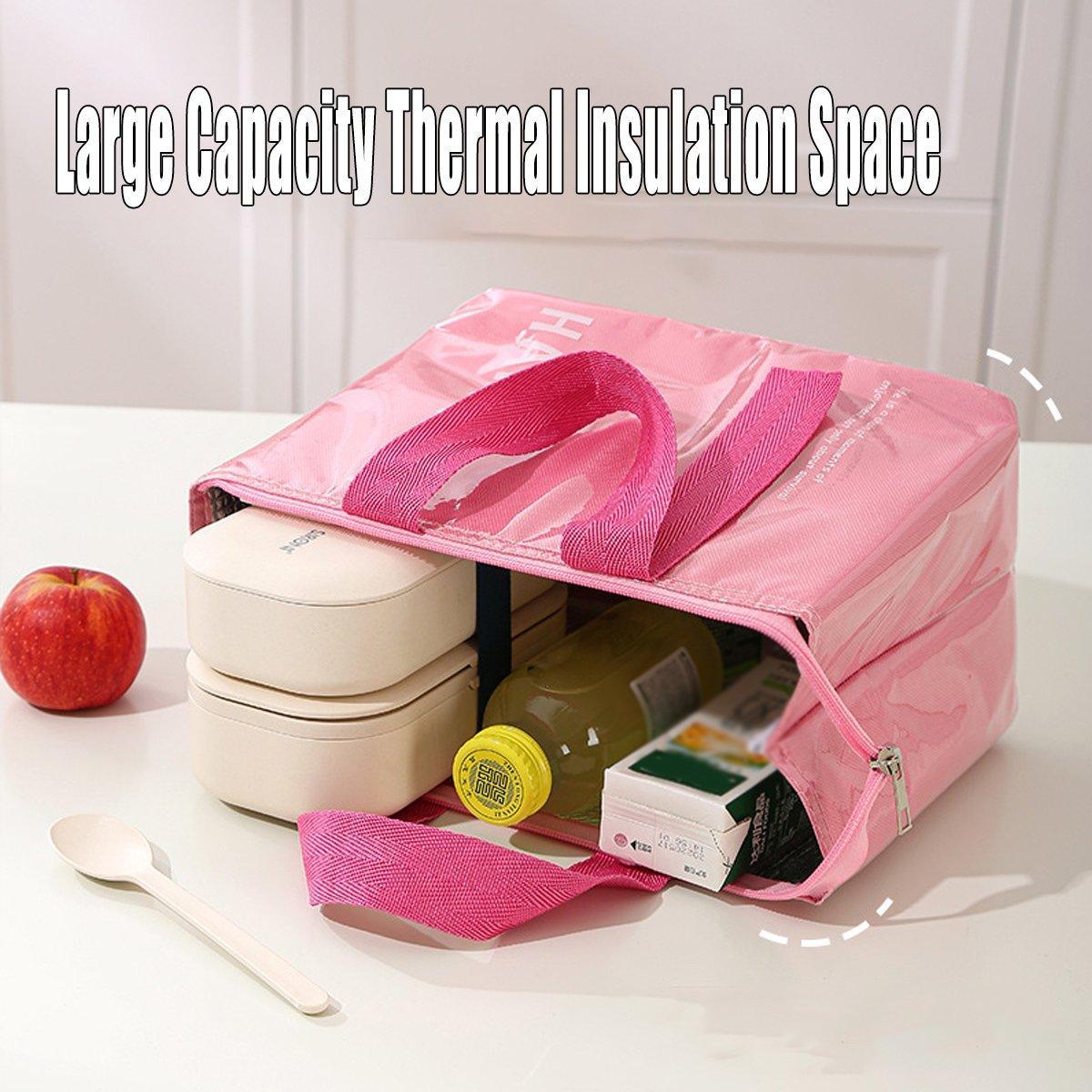 Large Capacity Lunch Bag Outdoor Picnic Aluminum Foil Portable Thermal Bag - Purple