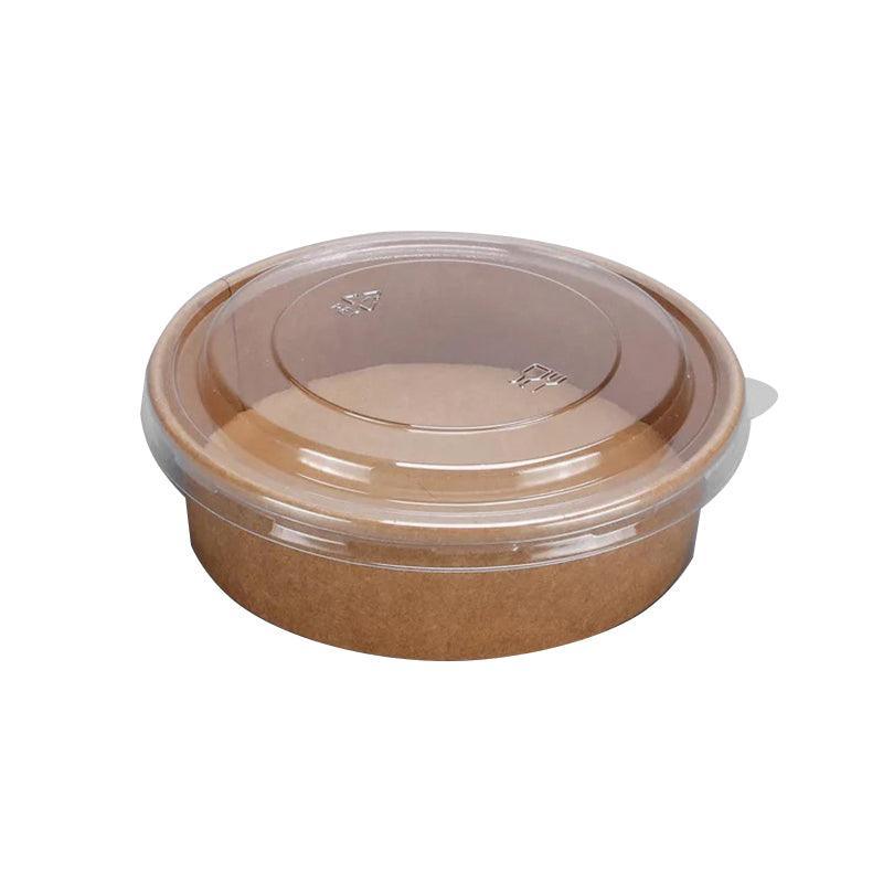Take Away Kraft Paper Salad Bowl Food Grade Takeout Tableware Food Bowl With Lid - 50PCS-750ML