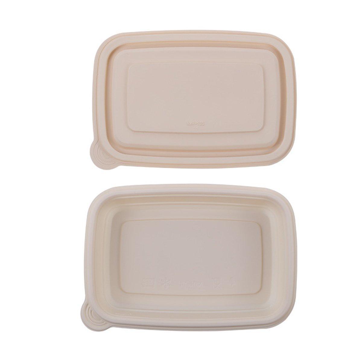50pcs Eco Friendly Corn Starch Lunch Box Degradable Takeout Bento Container - 750ml