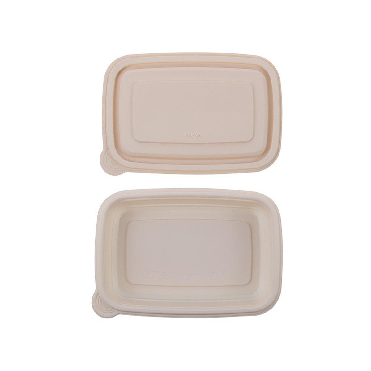 50pcs Eco Friendly Corn Starch Lunch Box Degradable Takeout Bento Container - 850ml