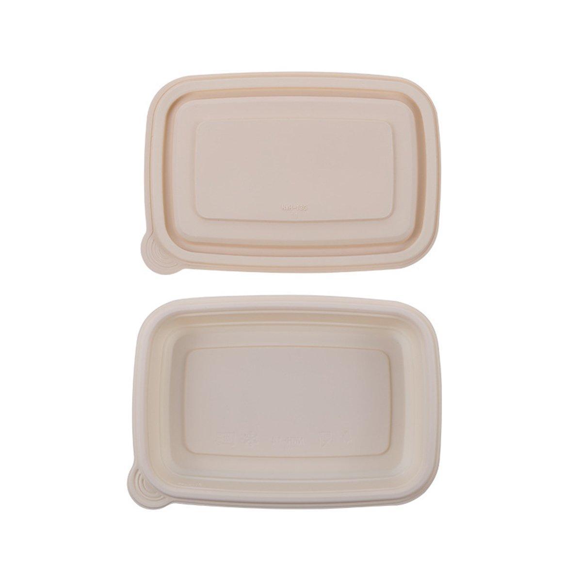 50pcs Eco Friendly Corn Starch Lunch Box Degradable Takeout Bento Container - 850ml