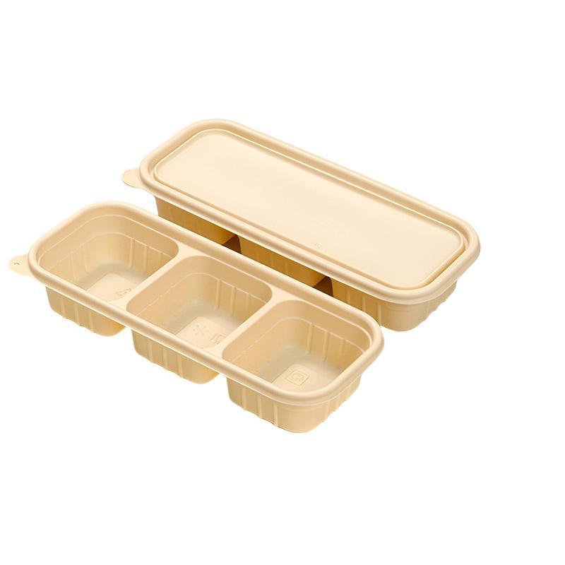 Biodegradable Corn Starch Meal Prep Containers Lids Durable Multi Compartment - C2A