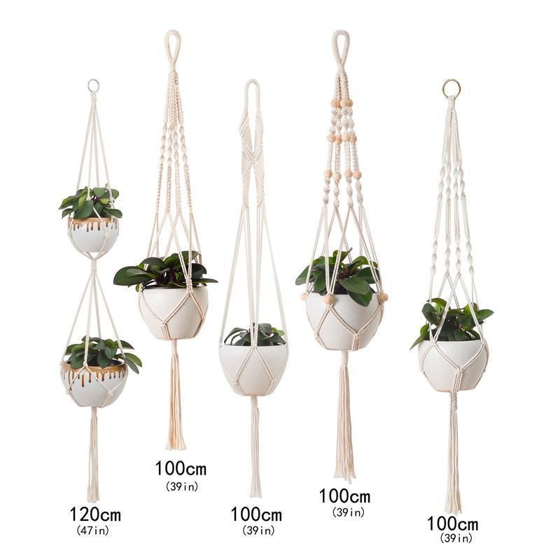 5-Piece Macrame Plant Hanger Set for Indoor Pots