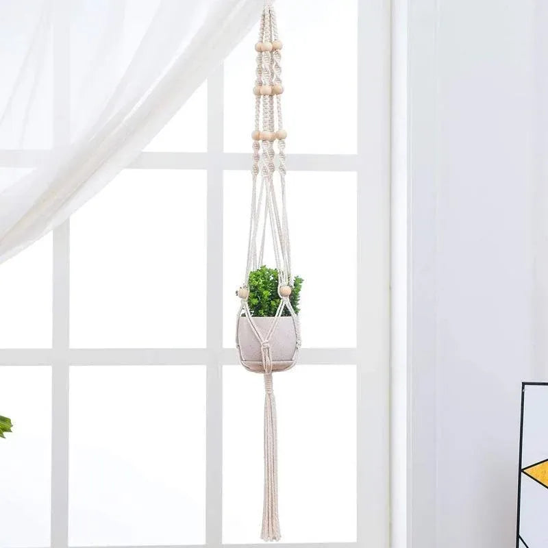 5-Piece Macrame Plant Hanger Set for Indoor Pots