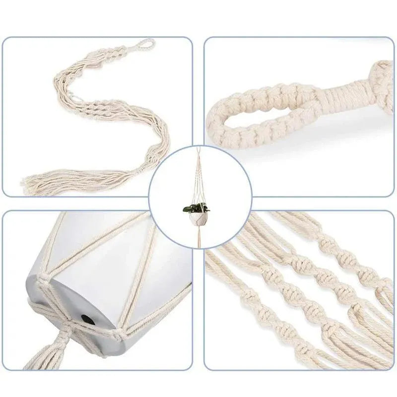 5-Piece Macrame Plant Hanger Set for Indoor Pots