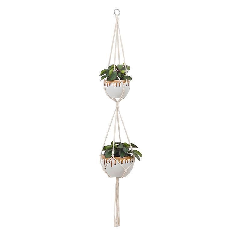 5-Piece Macrame Plant Hanger Set for Indoor Pots