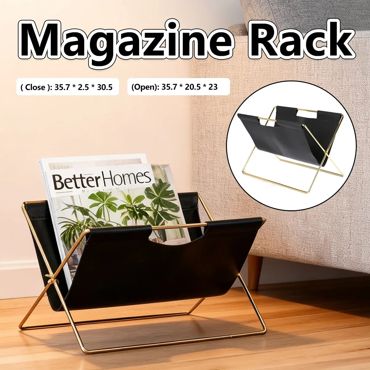 Minimalist Foldable Magazine Rack Easy to Storage Durable for Home Living Room