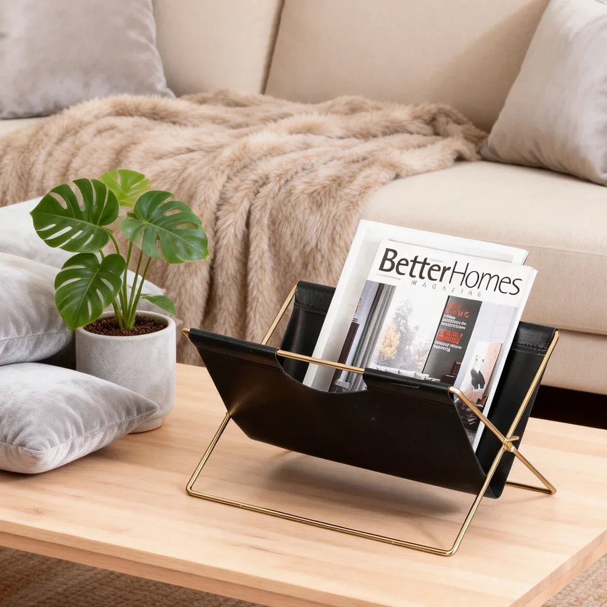 Minimalist Foldable Magazine Rack Easy to Storage Durable for Home Living Room