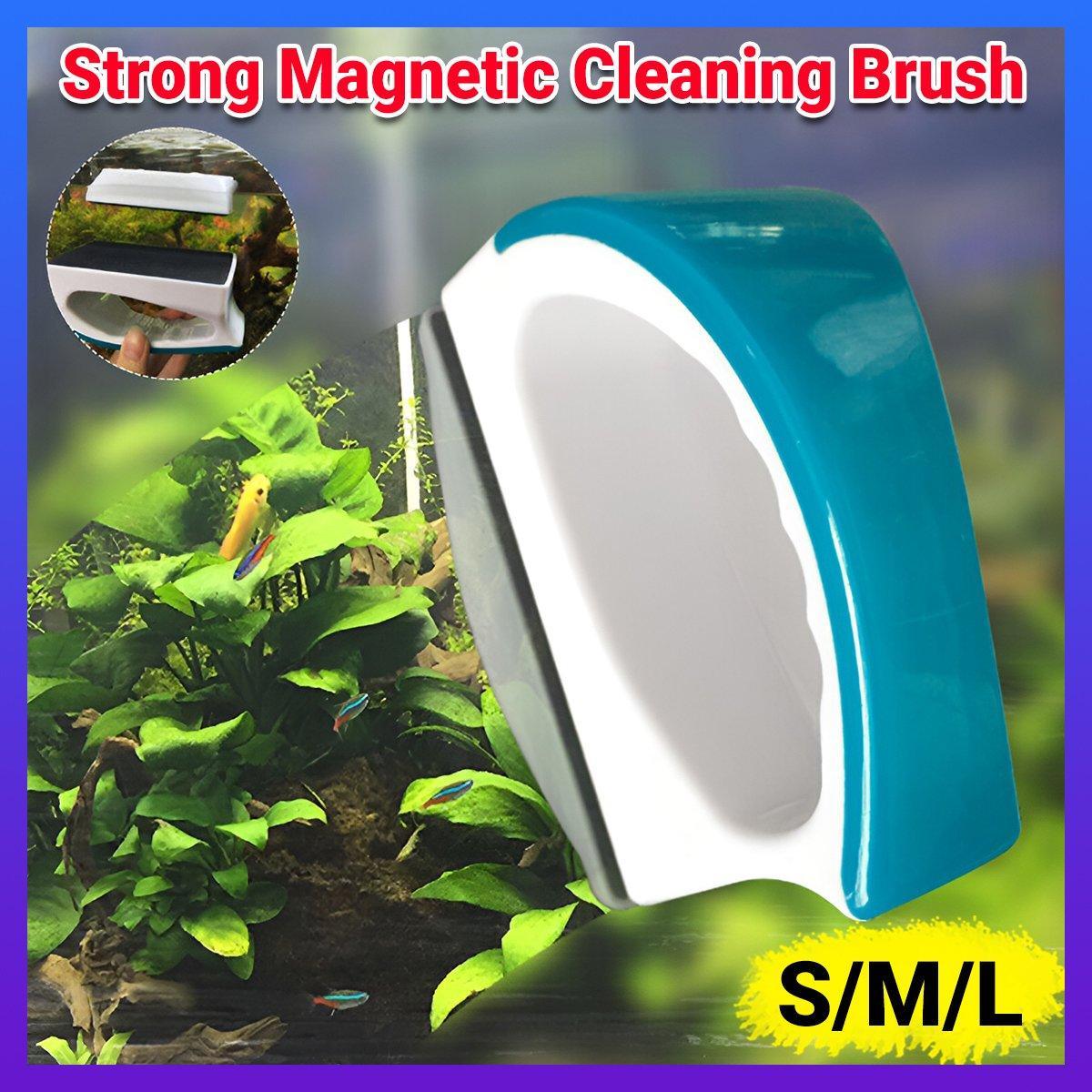 Magnetic Fish Tank Brush Algae Magnet Aquarium Cleaning Glass Aquatic Cleaner - M