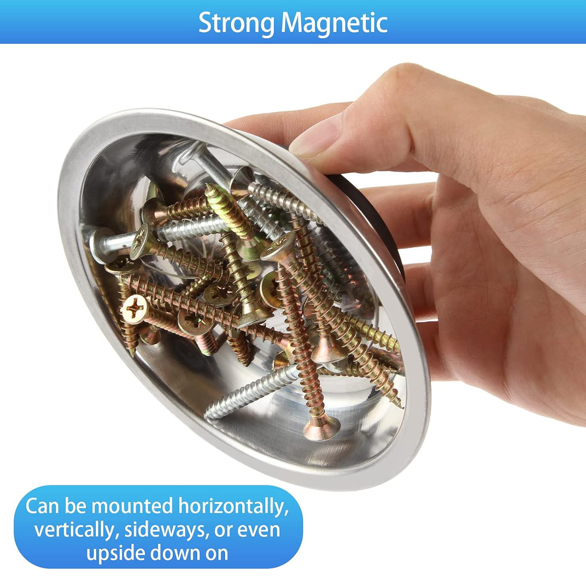 3 4 6 Inch Magnetic Parts Tray Set Stainless Steel Tool Bowl Organizer Holder