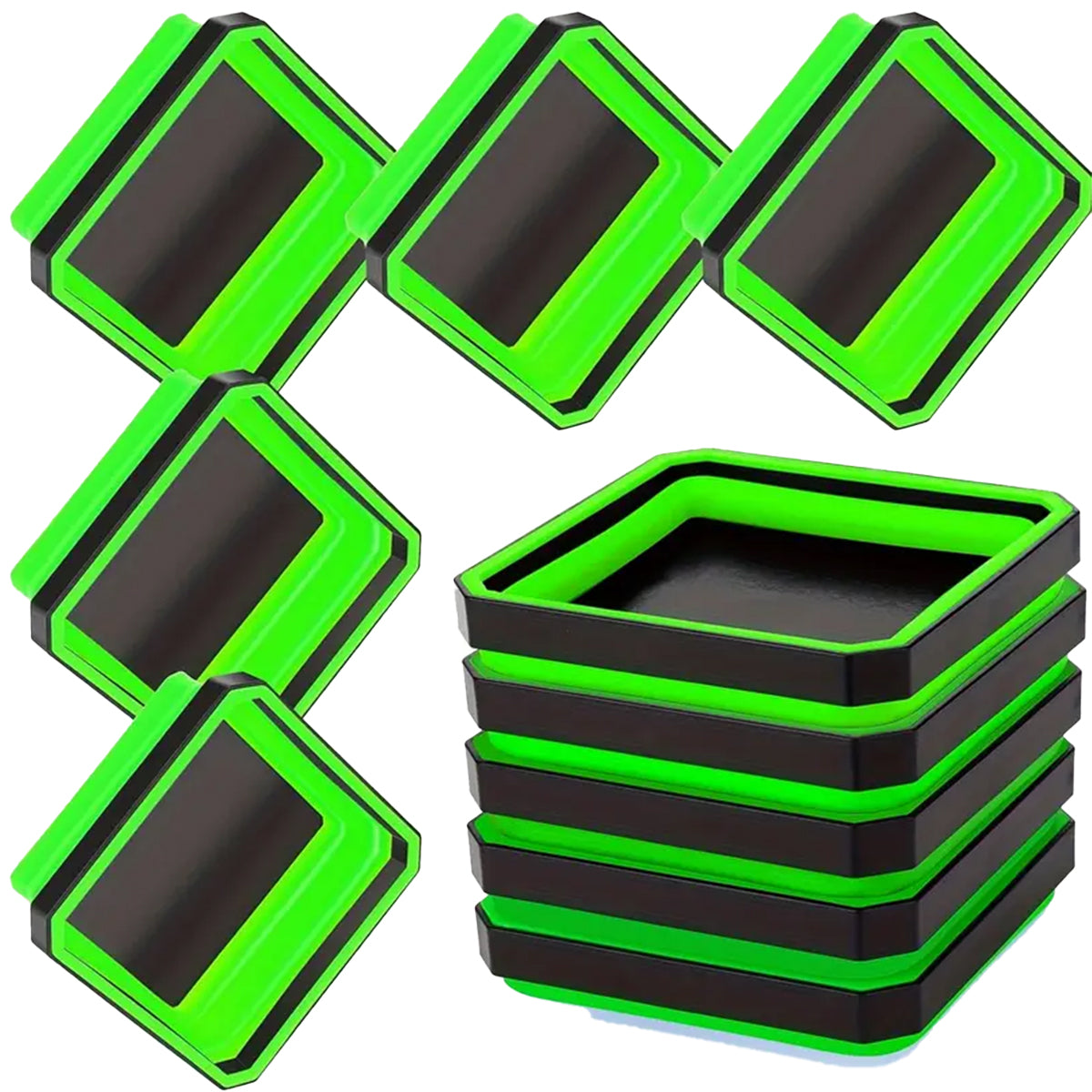 10PCS Silicone Magnetic Tool Tray Folding Storage Disk Screw Bolt Organizer