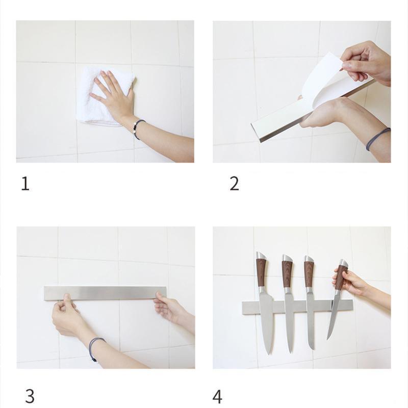 40/50cm Stainless Steel Magnetic Knife Rack Holder Knives Tool Shelf Magnet - 30CM