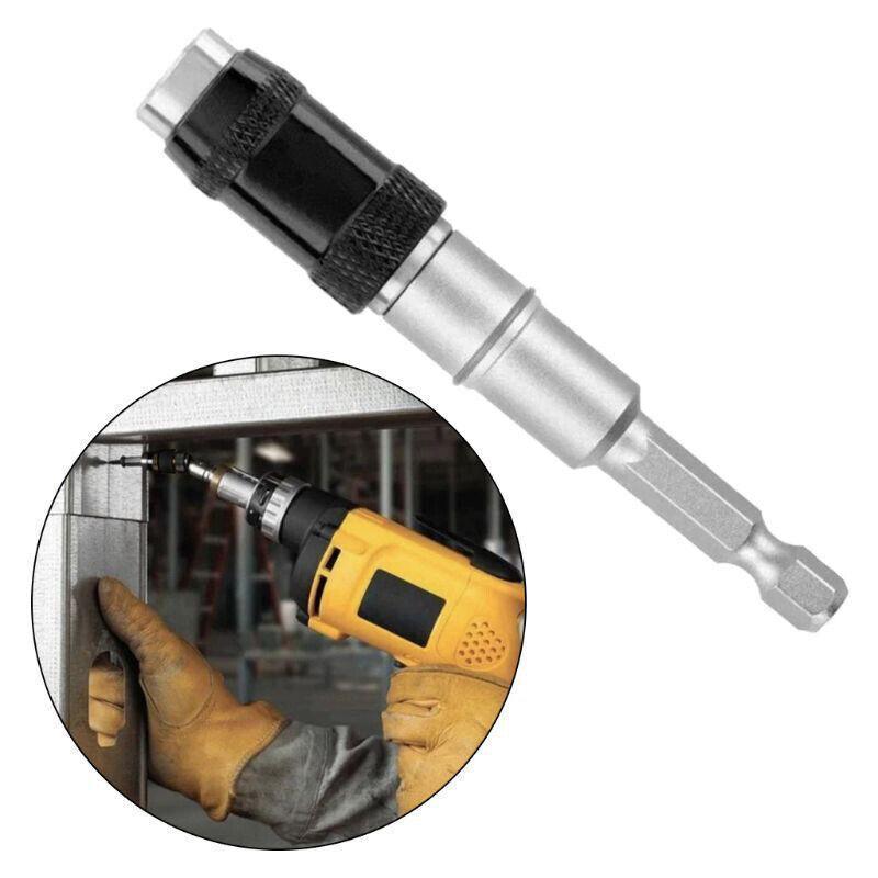 Pivoting Screwdriver Bit Holder Swivel Drill Adapter Tool for Impact Driver - Silver