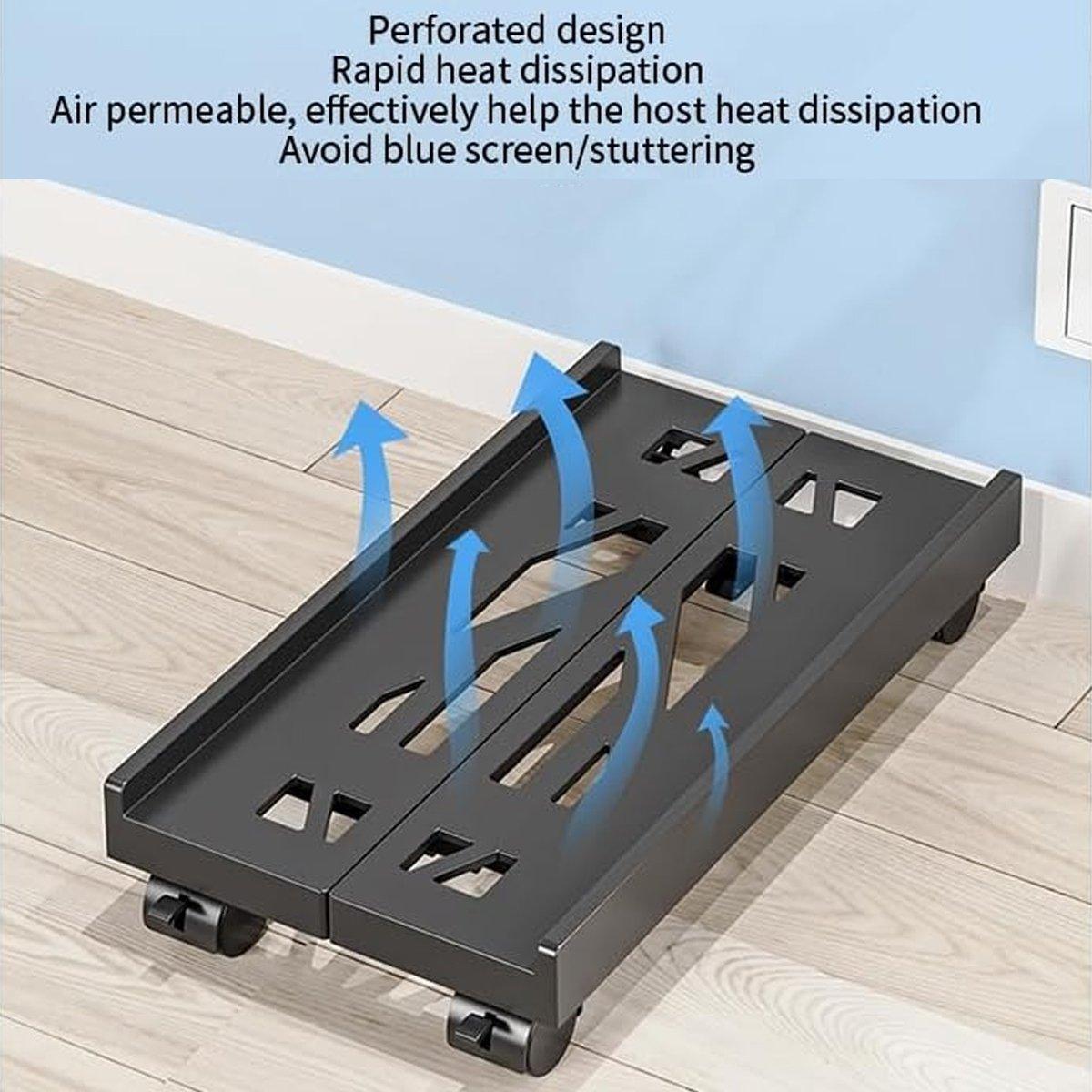 Plastic Computer Case Bracket Retractable Mobile Host Shelf for Under Desk Use