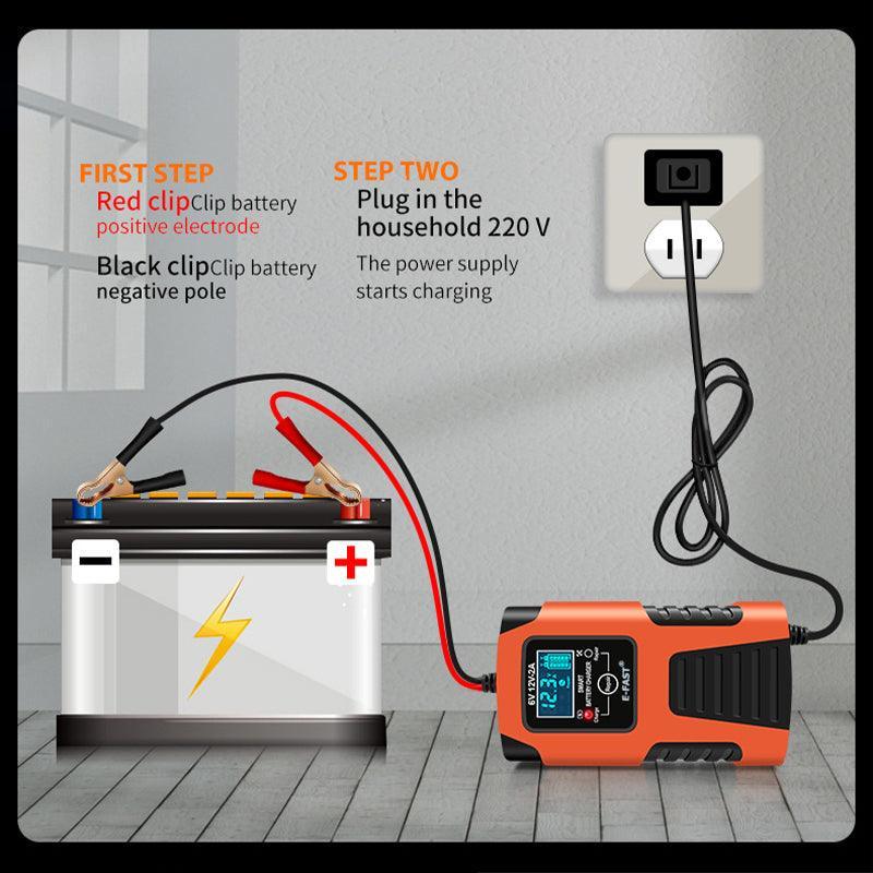 6V 12V Battery Charger Maintainer - Car Motorcycle Lawn Mower Repair