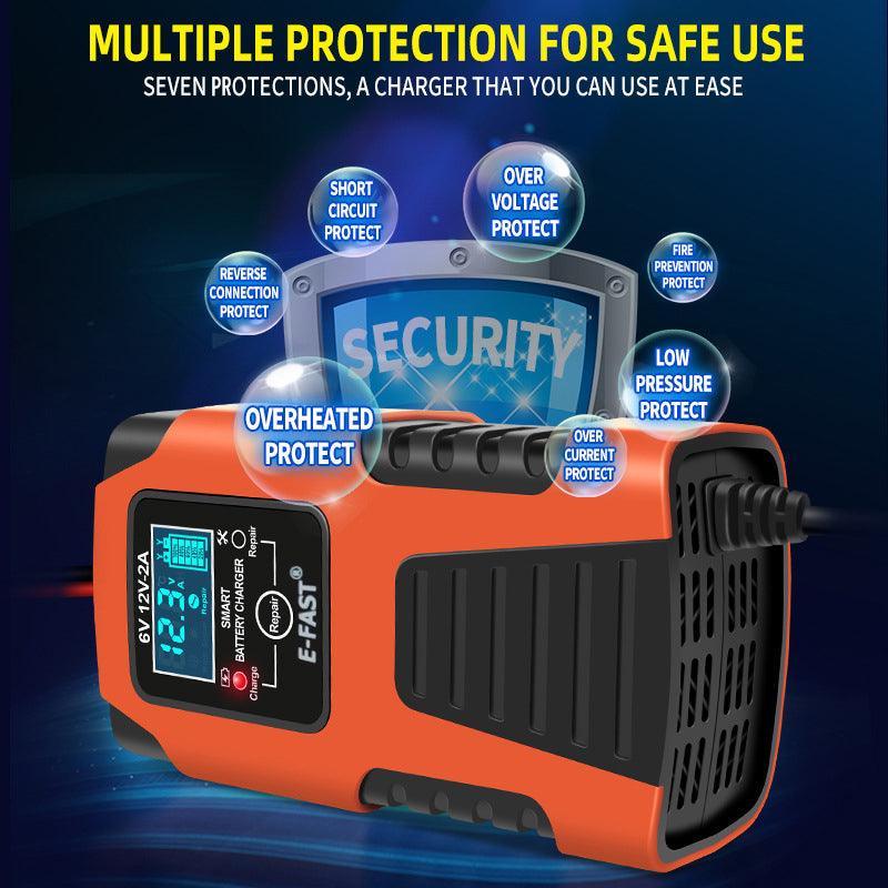 6V 12V Battery Charger Maintainer - Car Motorcycle Lawn Mower Repair