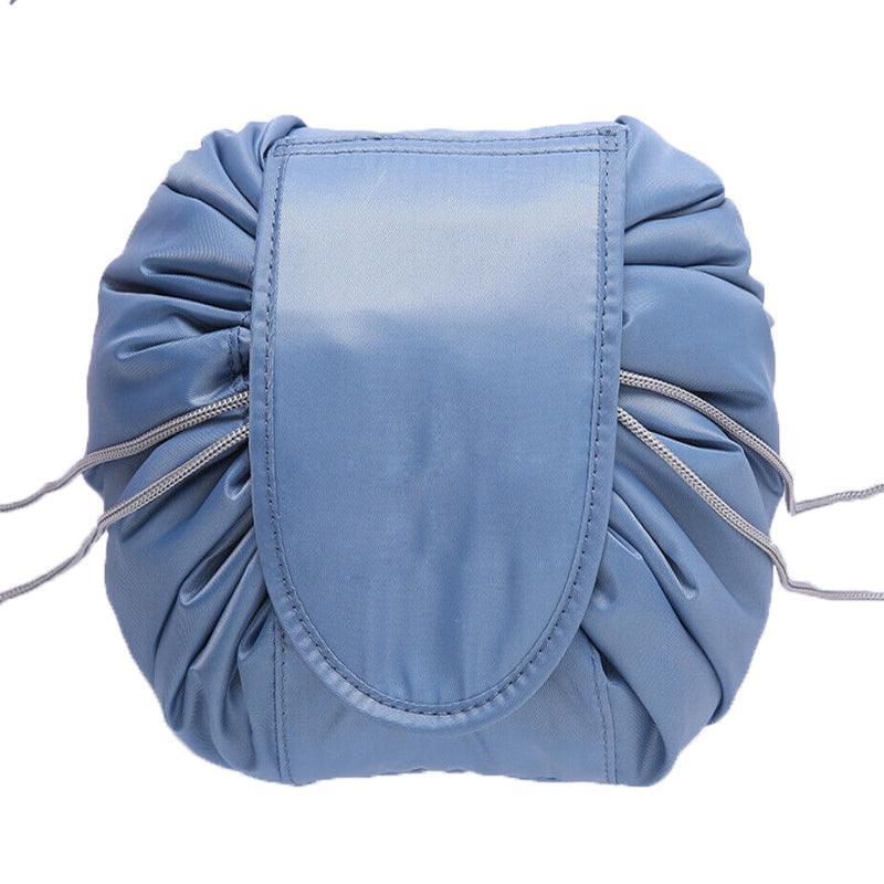 Portable Travel Makeup Bag Drawstring Cosmetic Pouch Lazy Storage Organiser Case - White Cactus