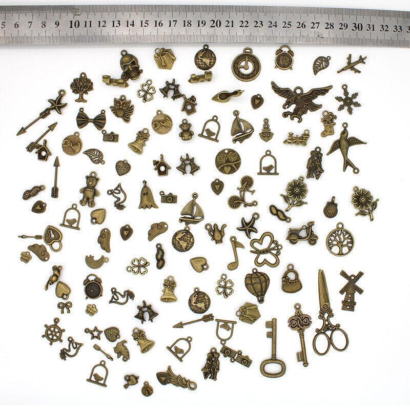 Bulk Tibetan Silver Mixed Charms Pendants For Jewelry Diy Making Craft Findings - Silver