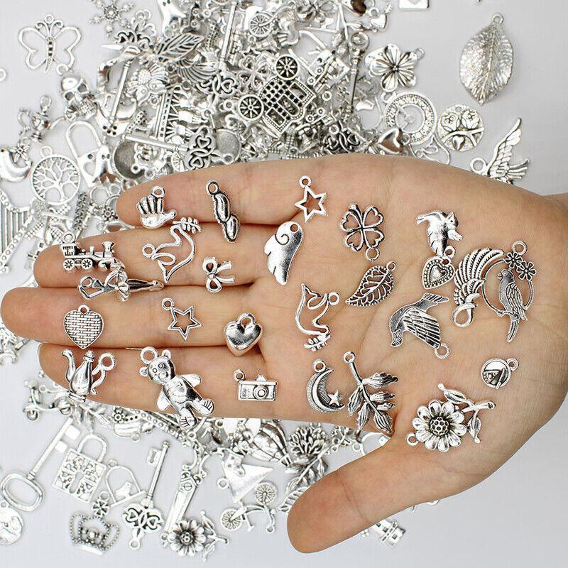 Bulk Tibetan Silver Mixed Charms Pendants For Jewelry Diy Making Craft Findings - Silver
