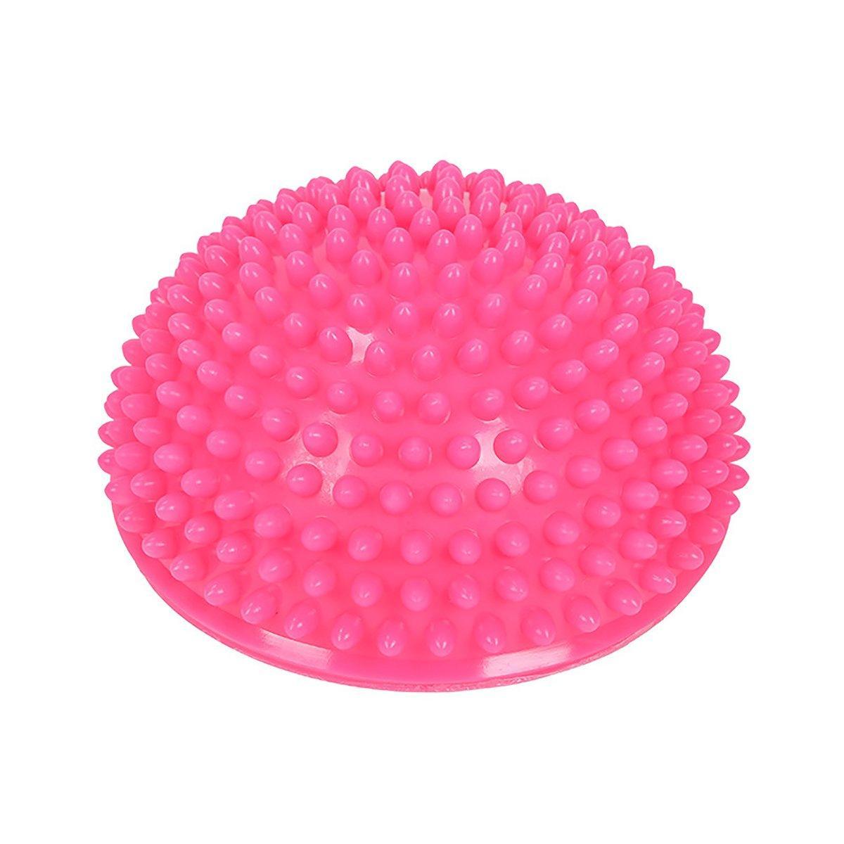 Spiky Massage Ball PVC Half Round Yoga Exercise Foot Hand Cushion - Pink