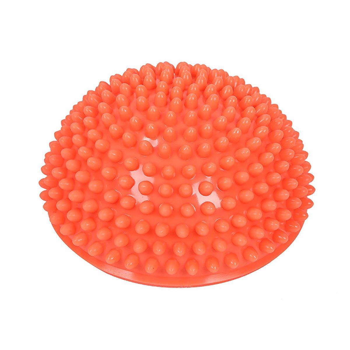 Spiky Massage Ball PVC Half Round Yoga Exercise Foot Hand Cushion - Grey