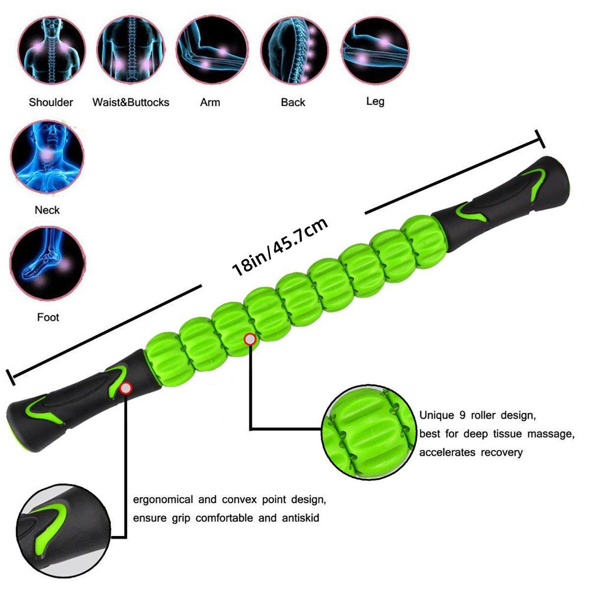 Muscle Massage Sticks Fitness Sport Fascia Rods High Strength Relaxation Roller - Blue
