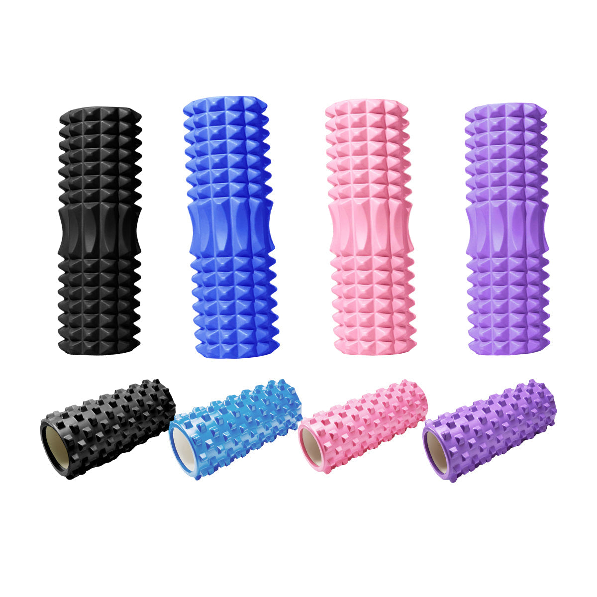 High Density EVA Foam Roller Yoga Massage Stick for Fitness - Crescent Style Blue-33cm