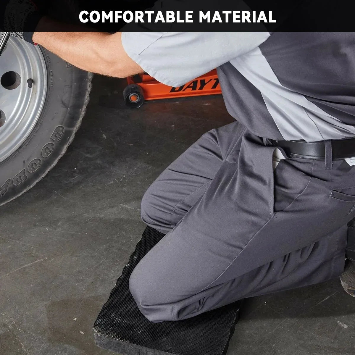 2Pcs Waterproof Anti-Slip Kneeling Cushion Home Garage Repair Knee Guard - Black