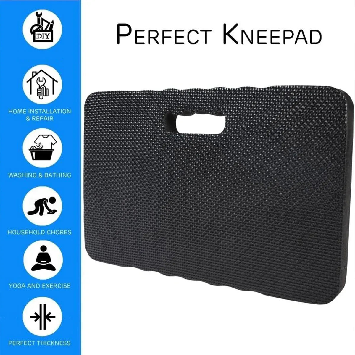 2Pcs Waterproof Anti-Slip Kneeling Cushion Home Garage Repair Knee Guard - Black