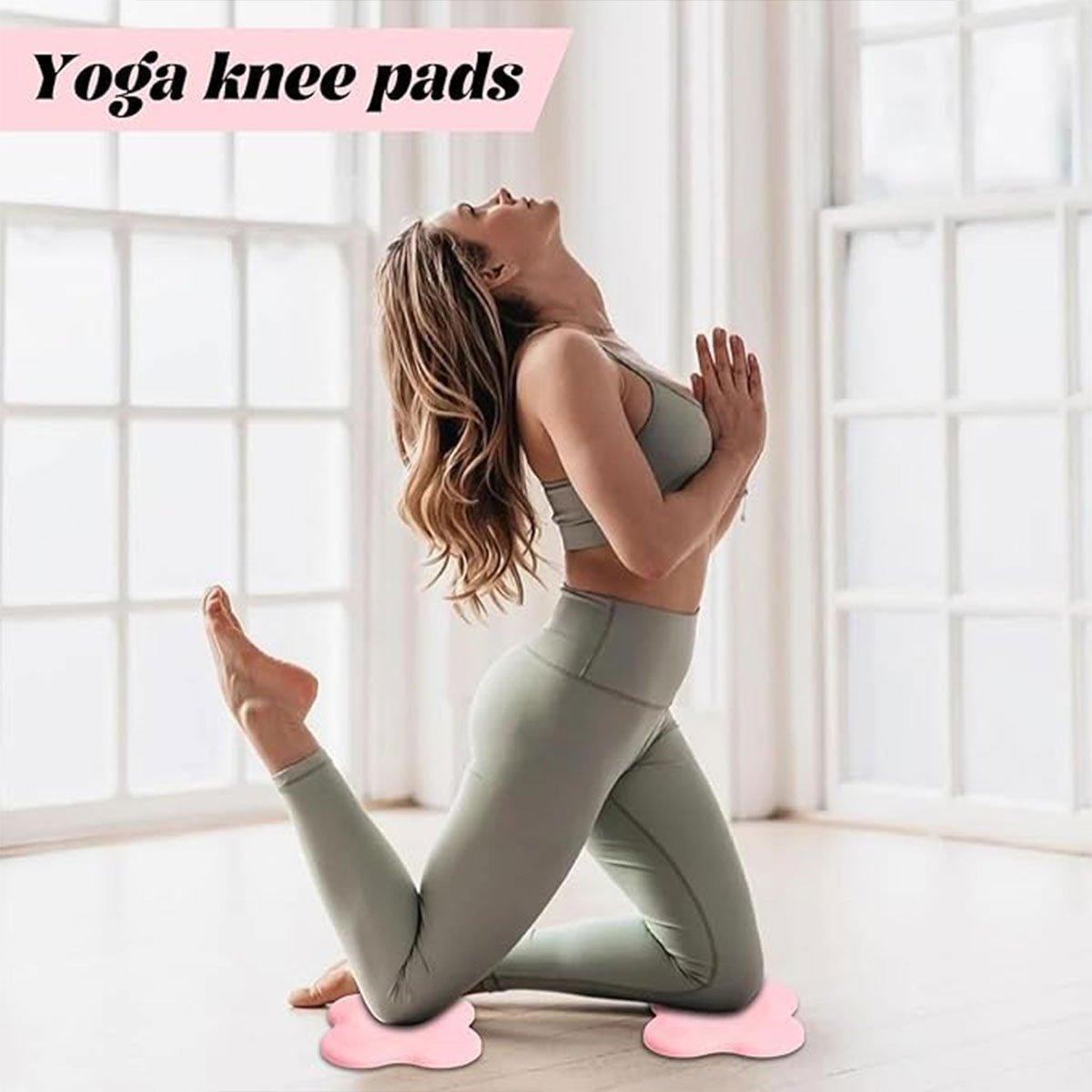 2pcs Thick Yoga Kneeling Mat Knee Cushion for Elbow Support Gym Workout Pad - Pink