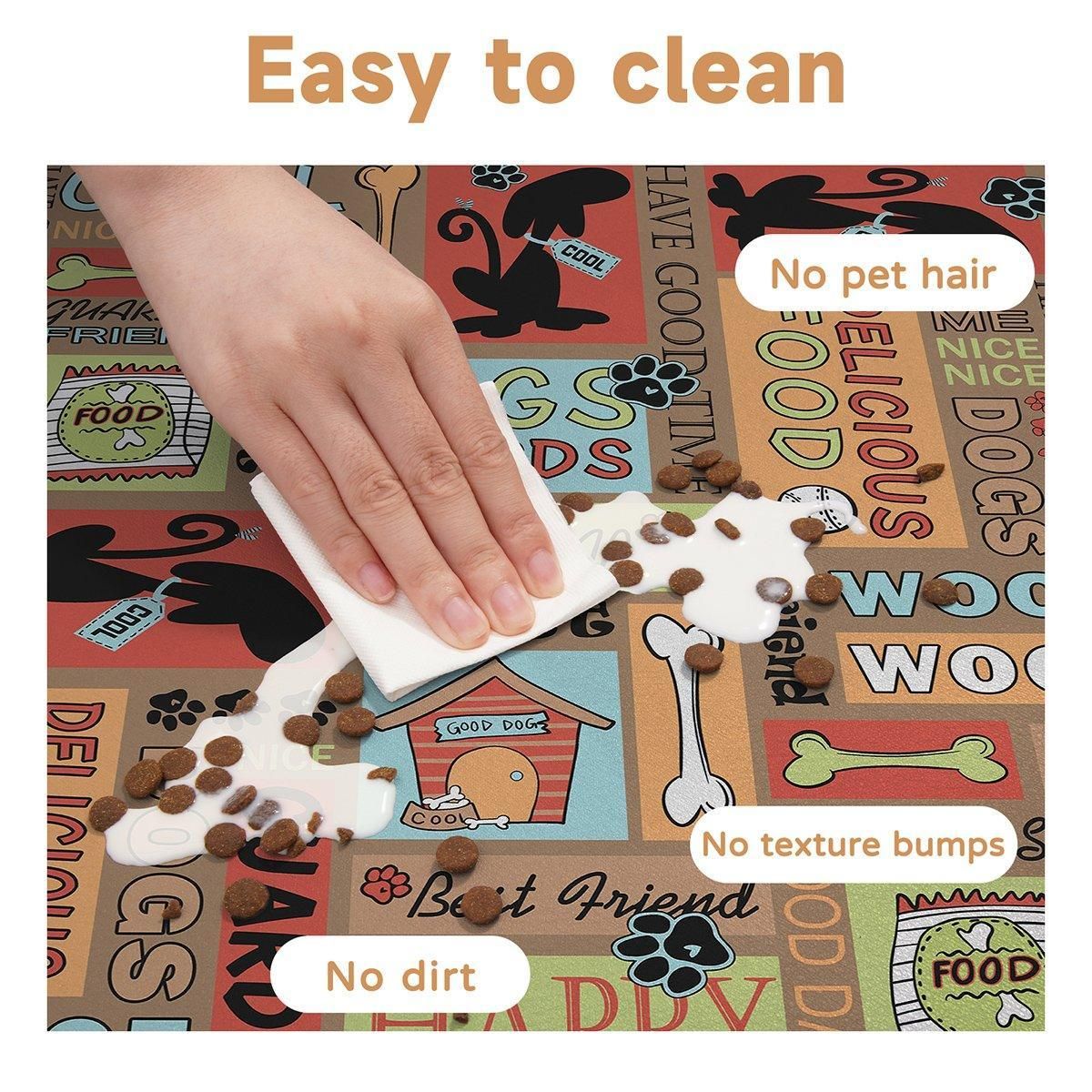 Waterproof Pet Floor Mat Carpet For Dog Cage Feeding Area Anti Slip Washable - Dog-Brown