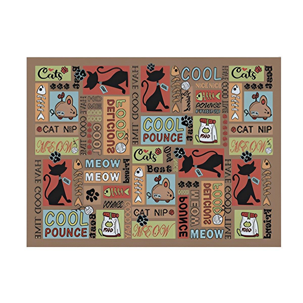 Waterproof Pet Floor Mat Carpet For Dog Cage Feeding Area Anti Slip Washable - Dog-Brown