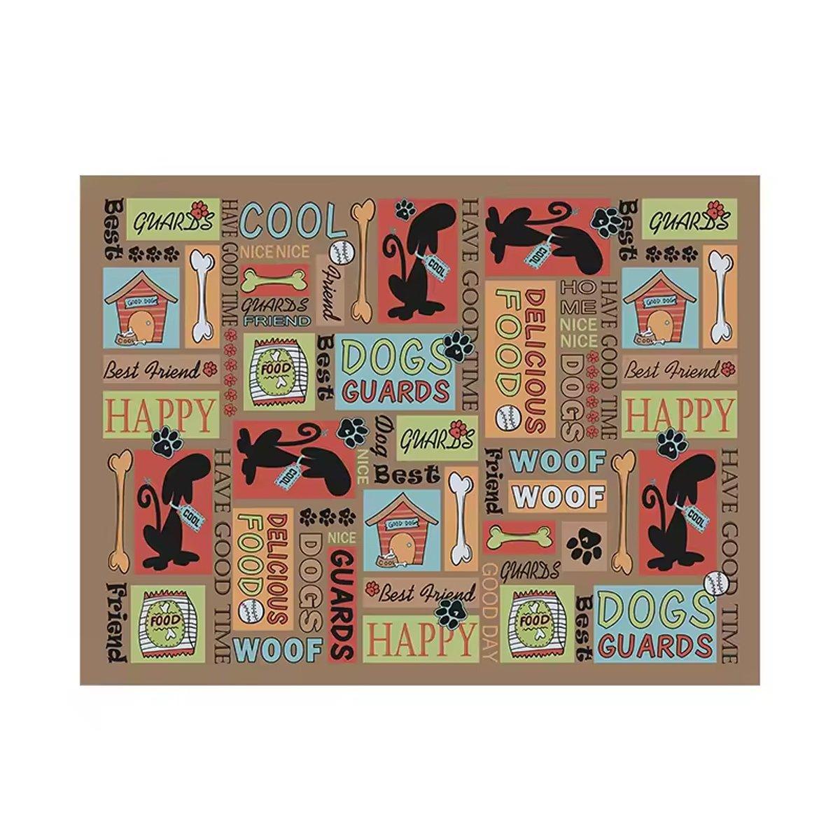 Waterproof Pet Floor Mat Carpet For Dog Cage Feeding Area Anti Slip Washable - Cat-White