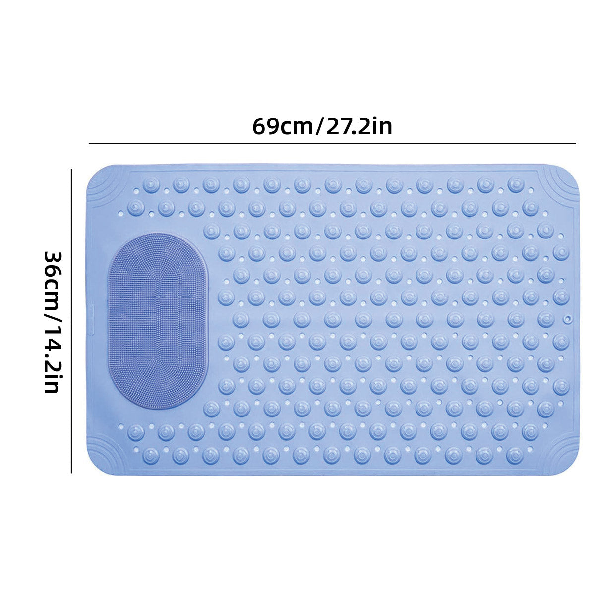 Non Slip Floor Pad Bathroom Tub Mat Bath Shower Mat with Round Massage Point - Pink