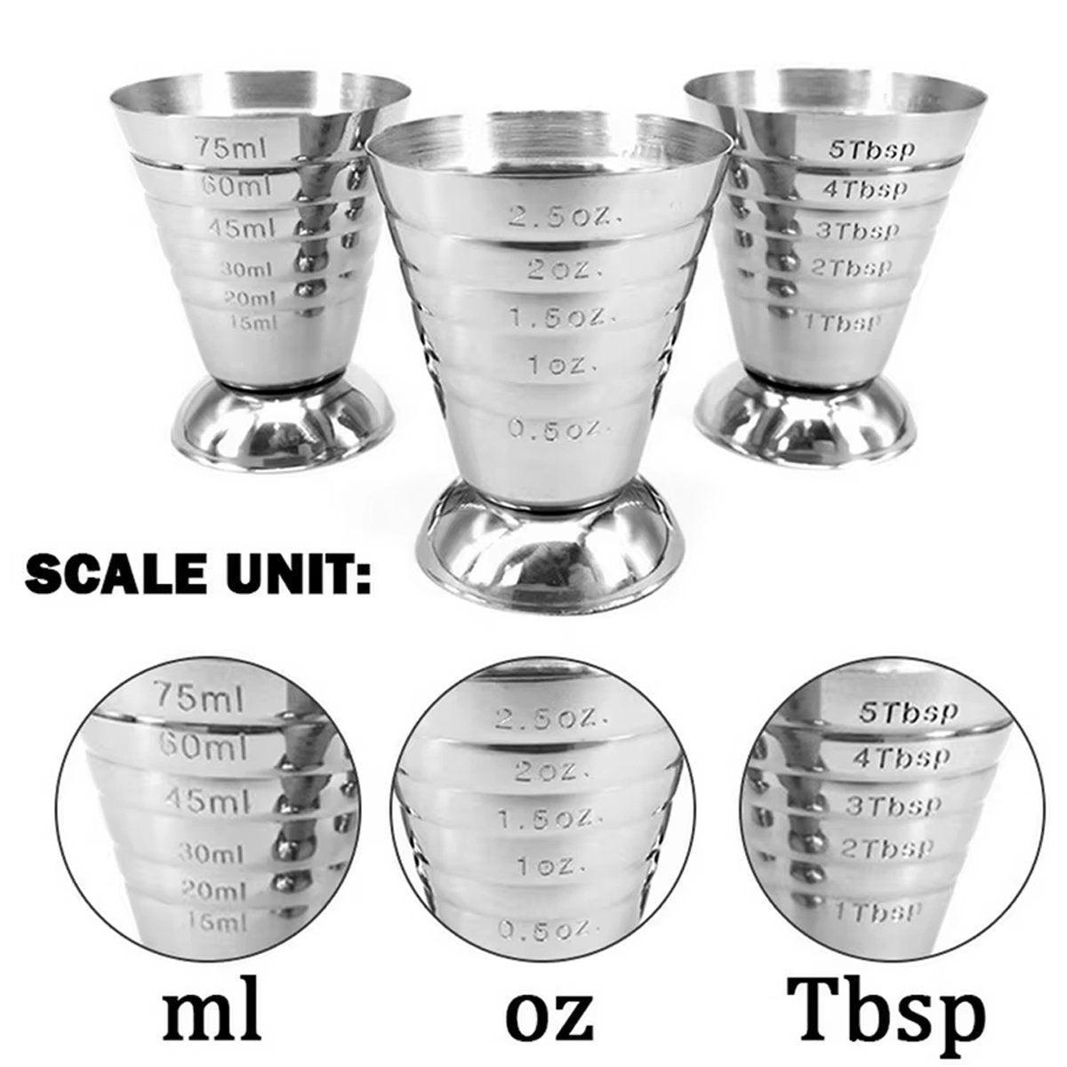 75ml Stainless Steel Bartending Measuring Cup Multifunctional Cocktail Jigger