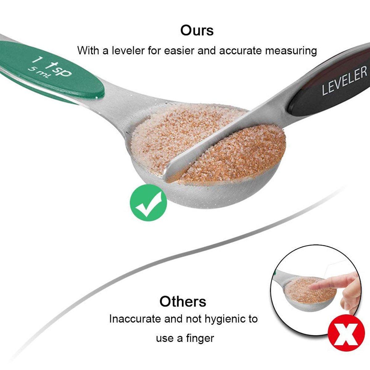 8pcs Stainless Steel Dual Head Measuring Spoon Set Kitchen Baking Cooking Tools