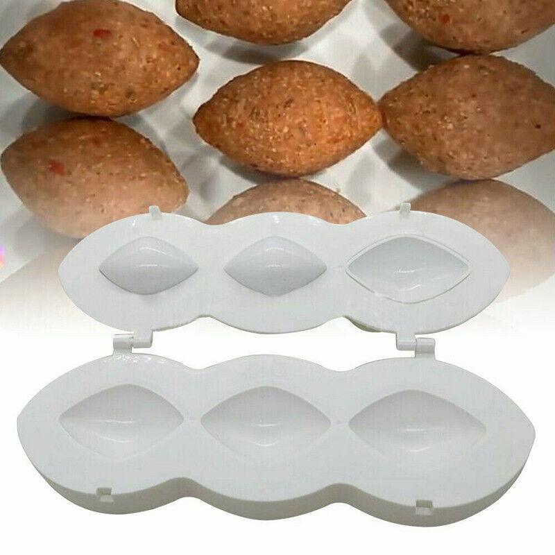 Meatball Maker Manual Meatloaf Mold Kibbeh Maker Press Minced Processor Tool Au - 9 Holes White